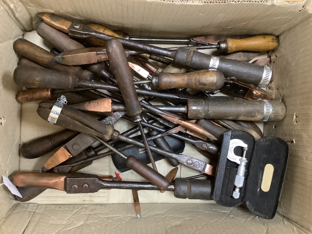 A box of soldering irons